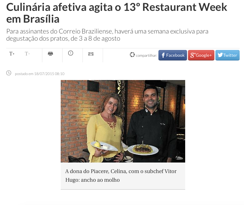 Culinária afetiva agita o 13º Restaurant Week em Brasília