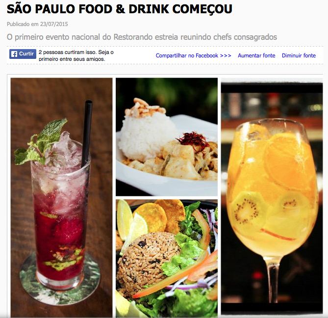SÃO PAULO FOOD & DRINK COMEÇOU
