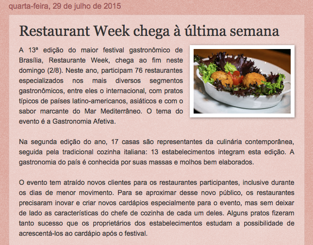 Restaurant Week chega à última semana